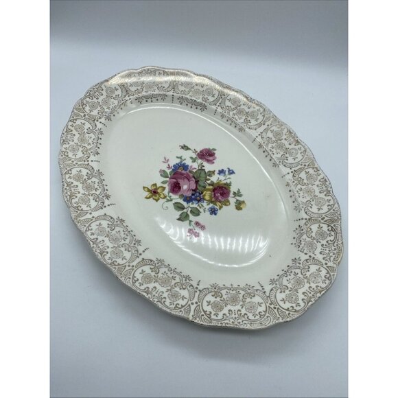 Keystone Serving Dish Platter Bowl By Canonsburg Pottery Co Vintage 8.75 x 11.5" - Picture 2 of 9